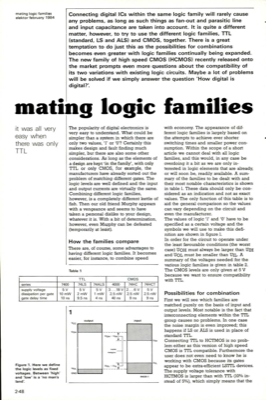 mating logic families - it was all very easy when there was only TTL