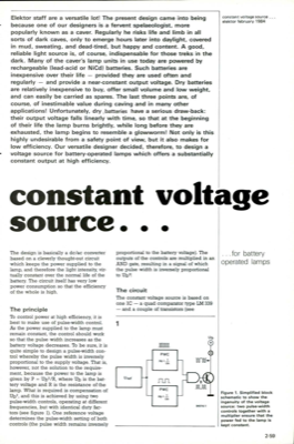 constant voltage source - for battery operated lamps
