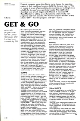 GET and GO - automatic program start for the Junior Computer after loading from cassette by TM