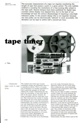 tape timer - measures tape runs in real time