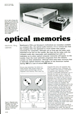 optical memories - electronic filing cabinets