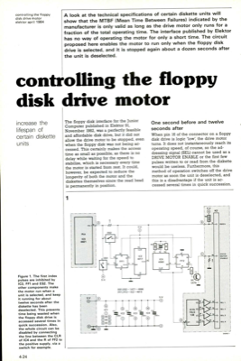 controlling the floppy-disk drive motor - increase the lifespan of certain diskette units