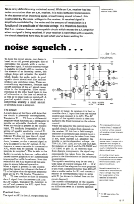noise squelch - for f.m. receivers