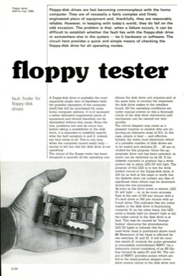 floppy tester - fault finder for floppy-disk drives
