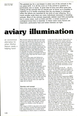 aviary illumination - an economical alternative for when Mother Nature needs a helping hand