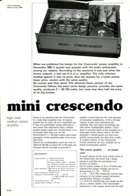 mini crescendo - high class medium power amplifier