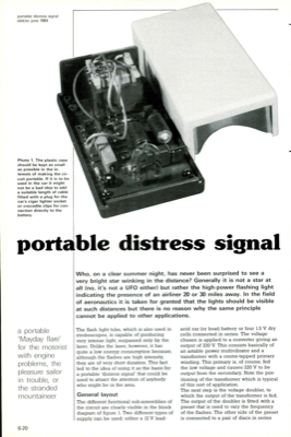 portable distress signal - a portable 'Mayday flare' for the motorist with engine problems, the pleasure sailor in trouble, or the stranded mountaineer