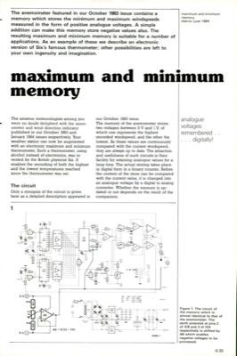 maximum and minimum memory - analogue voltages remembered . . . . . digitally!