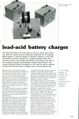 lead-acid battery charger - a two-stage design to enable fast charging without reducing the battery's lifespan