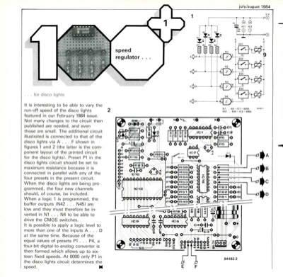 Speed regulator - for disco lights