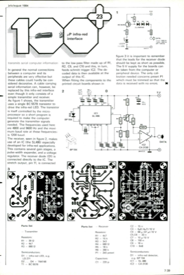 uP infra-red interface - transmits serial computer information