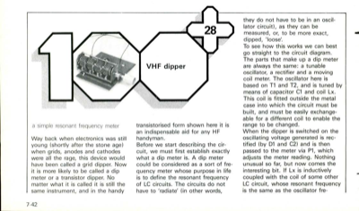 VHF dipper - a simple resonant frequency meter
