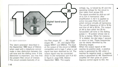 digital band-pass filter - for alarm extension