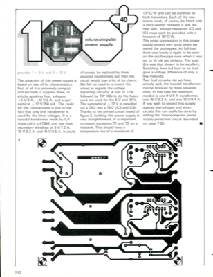 microcomputer power supply - provides 1 x 5 V and 3 x 12 V