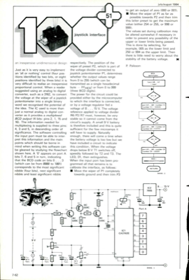 joystick interface - an inexpensive unidimensional design