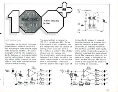 audio preamp buffer - with variable gain