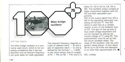 Wien bridge oscillator - with high stability