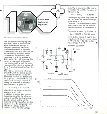 low-power switching regulator - for battery-operated equipment