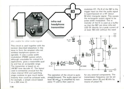 infra-red headphones transmitter - also usable for other audio signals