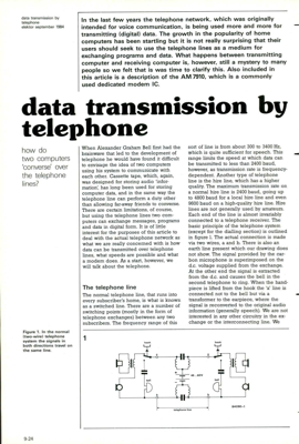 data communication by telephone - how do two computers 'converse' over the telephone lines?