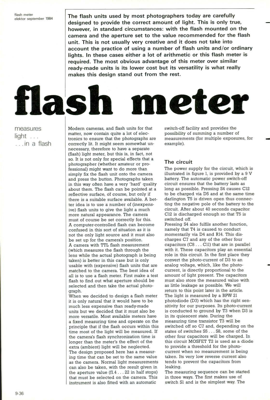 flash meter - measures light in a flash