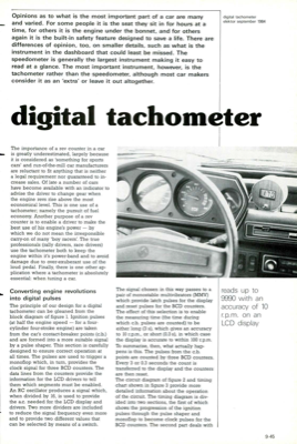 digital tachometer - reads up to 9990 with an accuracy of 10 r.p.m. on an LCD display