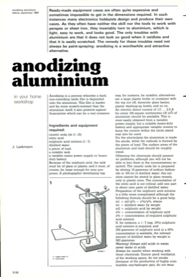 anodising aluminium - in your home workshop