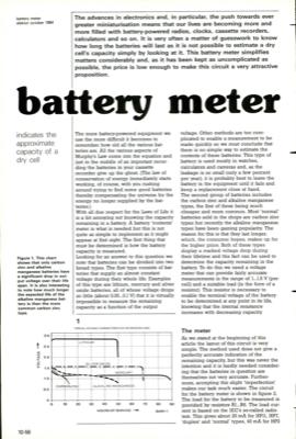 battery meter - indicates the approximate capacity of a dry cell