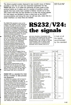 RS232/V24: the signals - A look at all the signals recommended by this standard