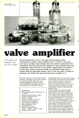 valve amplifier - A 10 Watt hi-fi amplifier with just four valves