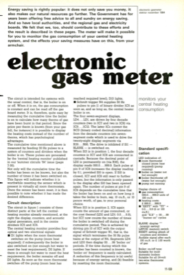 electronic gas meter - monitors your central heating consumption