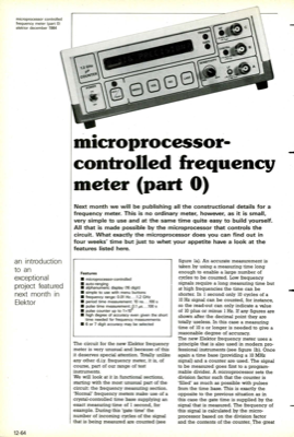 microprocessor-controlled frequency meter (part 0) - an introduction to an exceptional project featured next month in Elektor