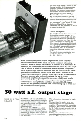 30 watt a.f output stage - based on a new hybrid IC