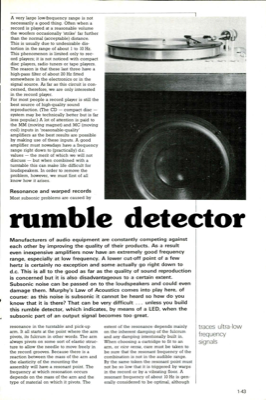 rumble detector - traces ultra-low frequency signals