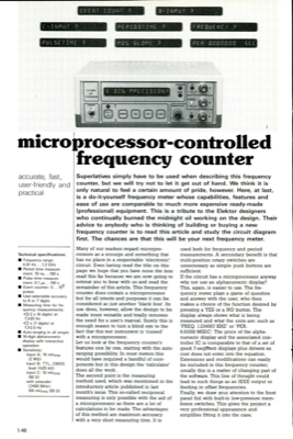 microprocessor controlled frequency counter - accurate, fast, user-friendly and practical