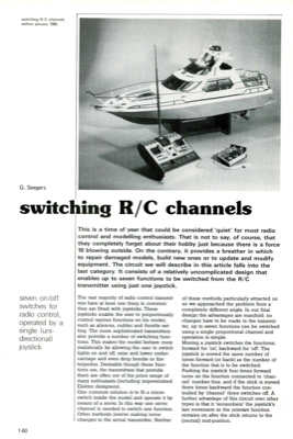 switching R/C channels - seven on/off switches for radio control, operated by a single (uni-directional) joystick
