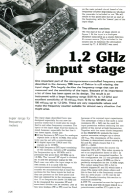 1.2 GHz input stage - super range for frequency meters