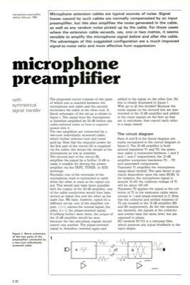 microphone pre-amplifier - with symmetrical signal transfer