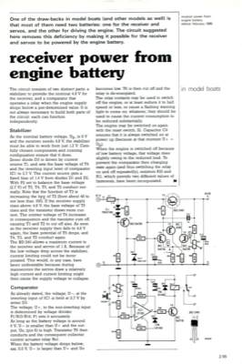 receiver power from engine battery - in model boats