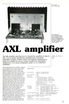 AXL amplifier - class A, B or AB