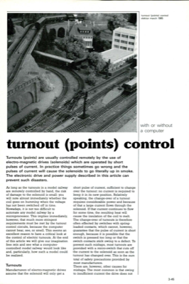 turnout (points) control - with or without a computer