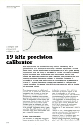 19 kHz precision calibrator - a simple test-instrument calibration aid