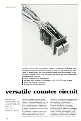 versatile counter circuit - upwards or downwards, for LED or LCD, for common-cathode or common-anode