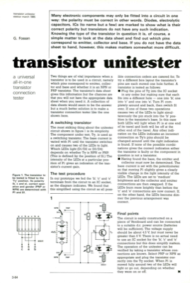 transistor unitester - a universal all-in-one transistor connection tester