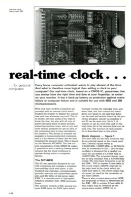 real-time clock - for personal computers