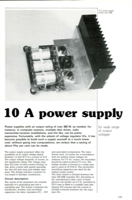 10 A power supply - for wide range of output voltages