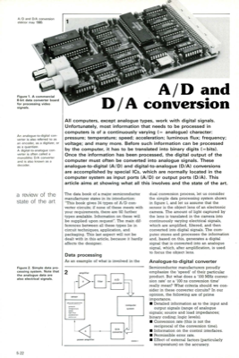 A/D and D/A conversion - a review of the state of the art