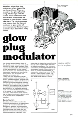 glow plug modulator - starting aid for model engines