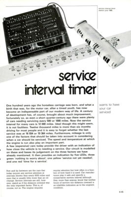 service interval timer - warns to have your car serviced