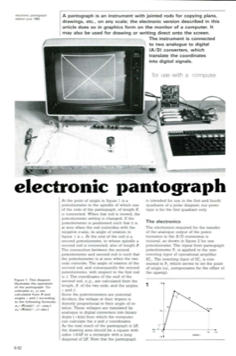 electronic pantograph - for use with a computer